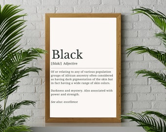 Arte de pared de definición negra / Arte de impresión afrocéntrico / Arte de pared minimalista / Arte de impresión descargable