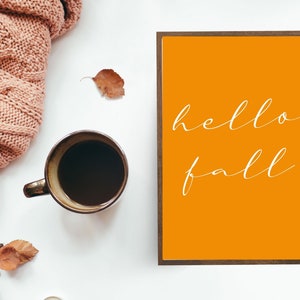 Hallo Herbst Wandkunst | Herbst Wanddeko | Druckbare Herbst Zitat Kunst