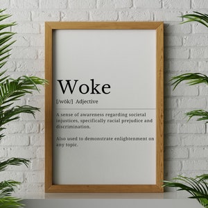 Woke Definition Wall Art | Black Culture Definition Wall Art | Afrocentric Print Art | Minimalist Wall Art | Downloadable Print Art