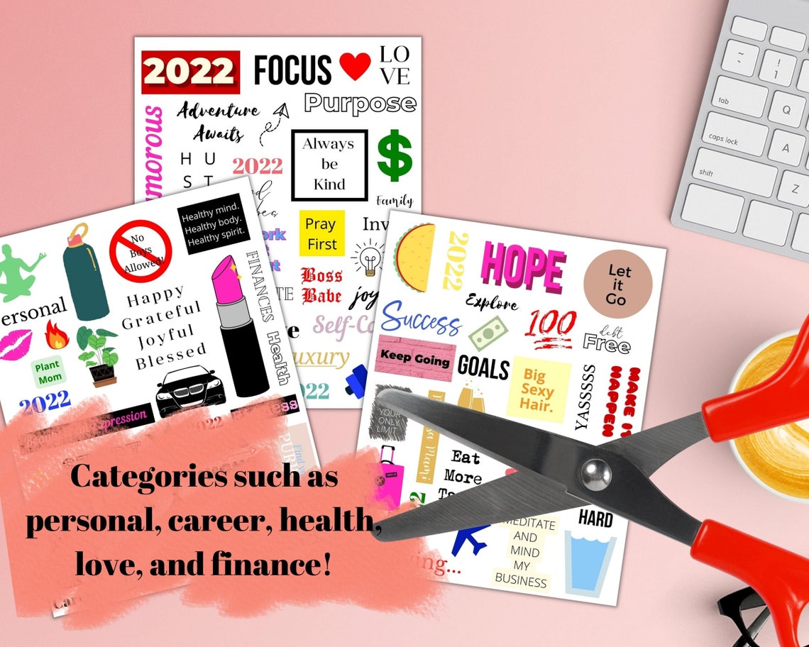 Vision Board Words Quotes and Clip Art Printable Affirmations Instant ...