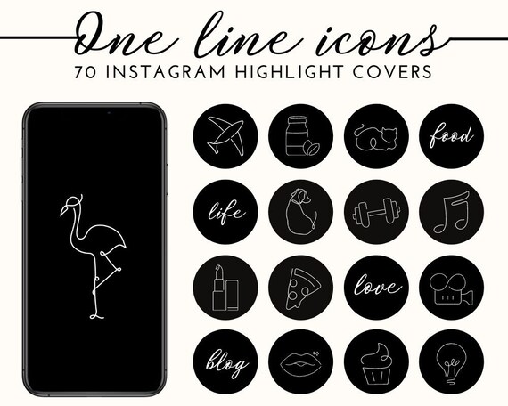 Boho Line Art Instagram Highlight Icons Hand Drawn Highlight | Etsy