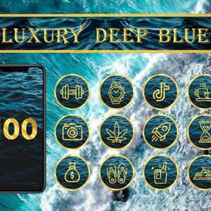 Instagram Highlight Covers - Instagram Stories Icons - Luxury icons for Social Media - Deep Blue Background - Premium Quality - Low Price