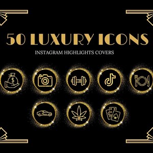 50 Instagram Highlight Covers - Instagram Stories Icons - Luxury looking icons for Social Media - Premium Quality low price digital product.