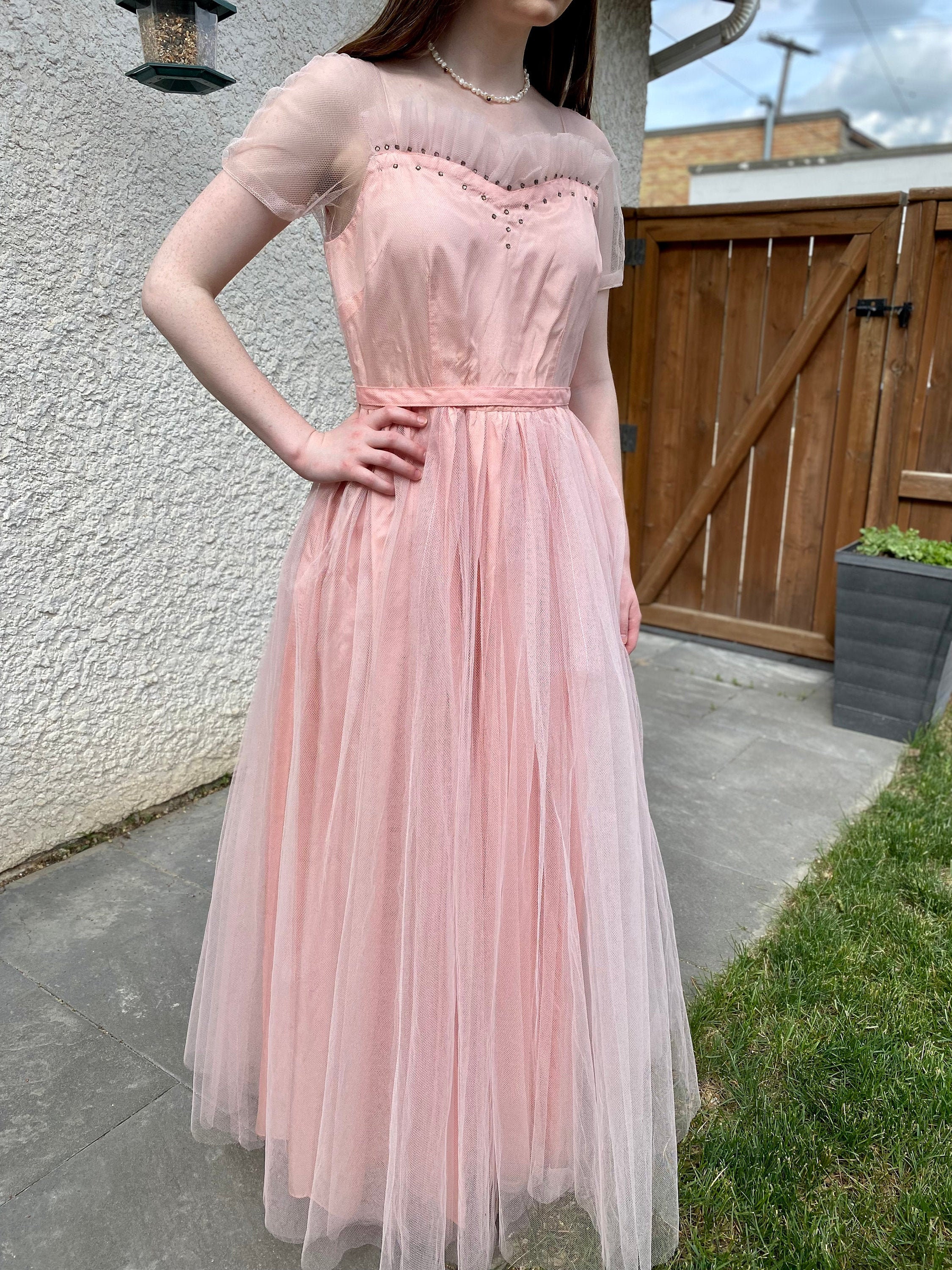 Vintage 1950s Pink Prom Dress - Etsy