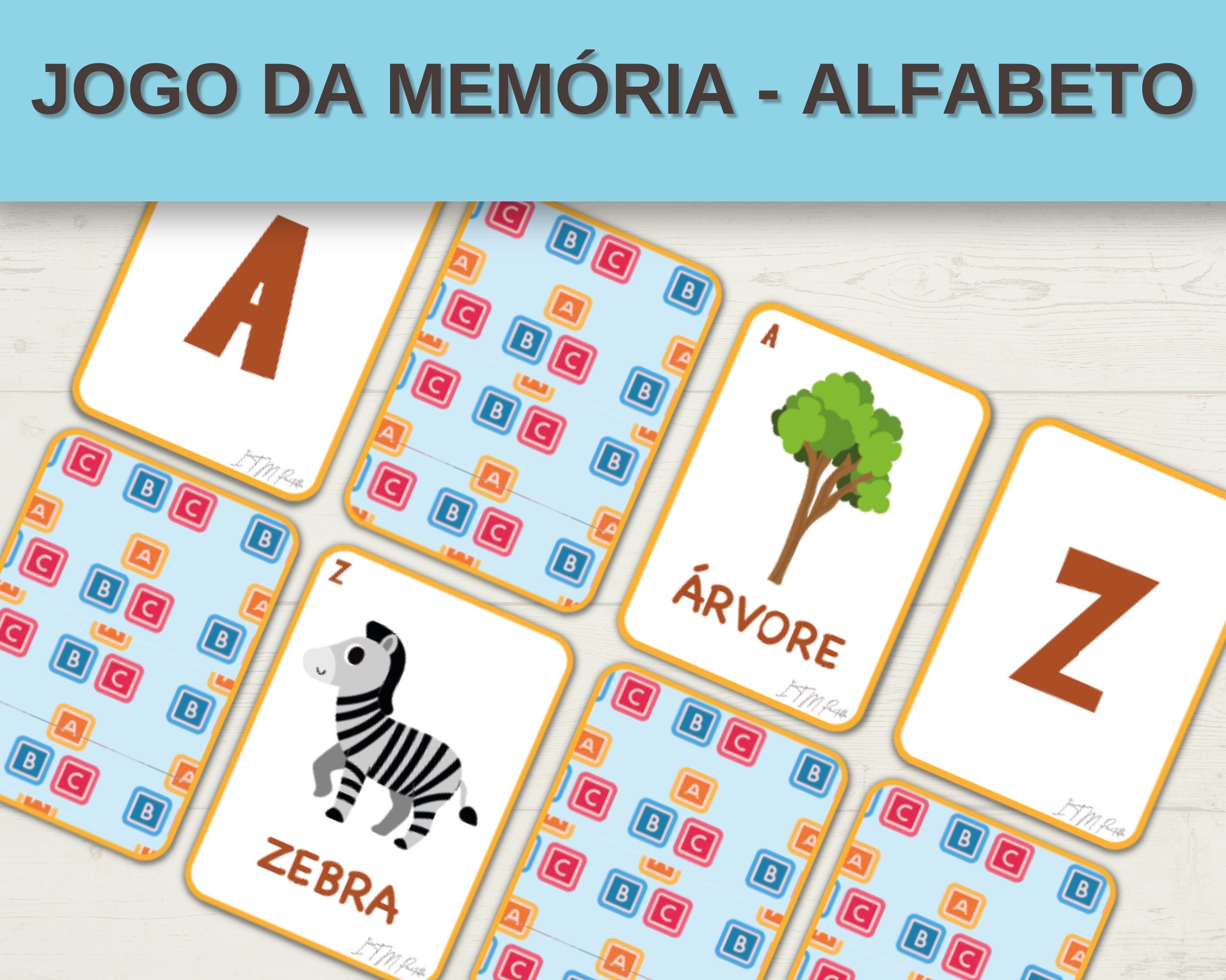 Jogo Da Memória - Alfabeto | Jogo Da Memória Imprimível | Cartões De ...