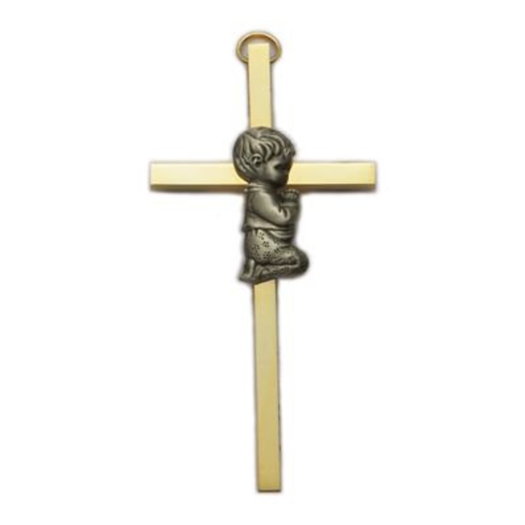 4 Brass/silver Baby Wall Cross Etsy