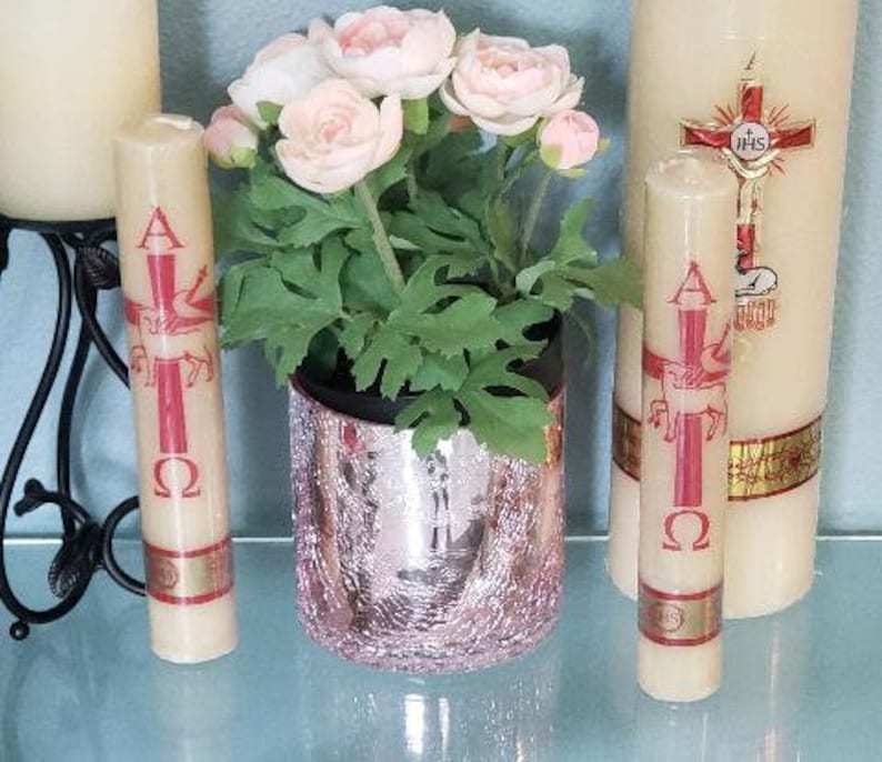 Alpha Omega Pascuall Candle Cirio Candle BEESWAX 9 X 1/2 INCHES TALL