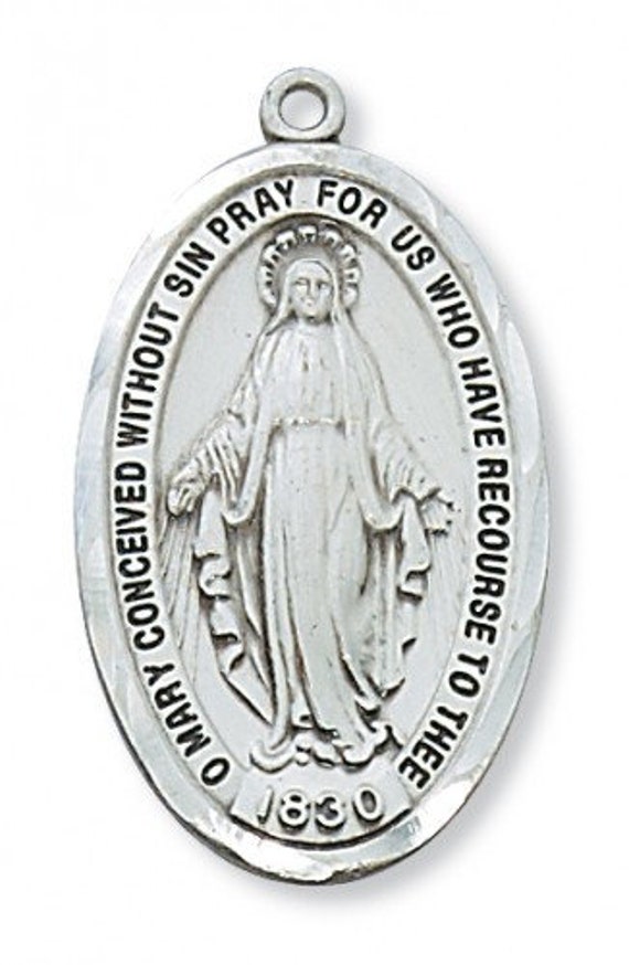 Mens sterling silver miraculous medal store