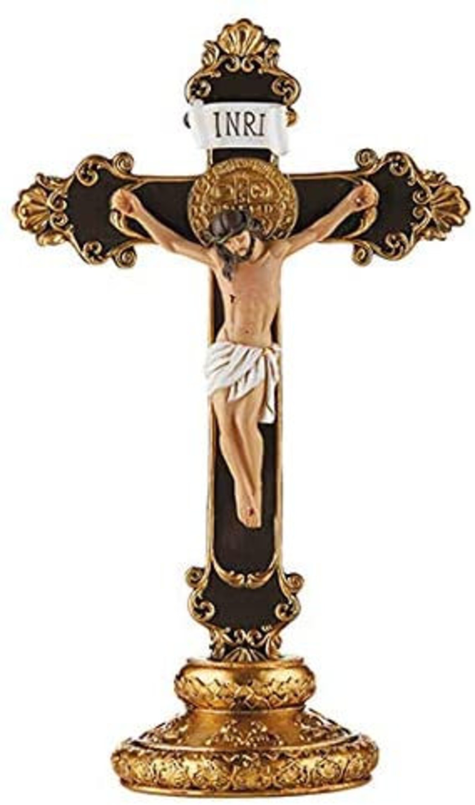 St. Benedict Ornate Standing Crucifix Etsy