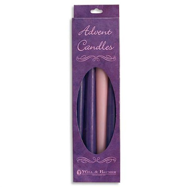 10" Advent Taper Candle Set - Purple/Pink