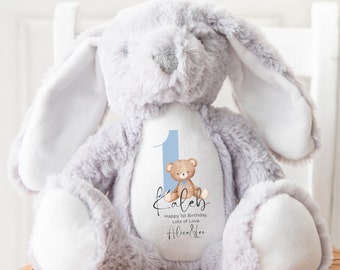 First Birthday Gift, Personalised 1st Birthday Gift, Happy 1st Birthday, Birthday Bunny, Gifts Ideas for Boys and Girls First Birthday