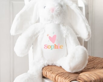Conejo conejito personalizado, nuevo regalo para bebés, juguete suave de felpa personalizado, su nombre de peluche, juguete de peluche, regalo de baby shower de peluche para niñas y niños