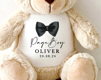 Page Boy Personalised Teddy Gift, Gifts for Page Boys, Page Boy Proposal Gift, Will you be my Page Boy? Dog Page Boy Teddy Proposal Keepsake