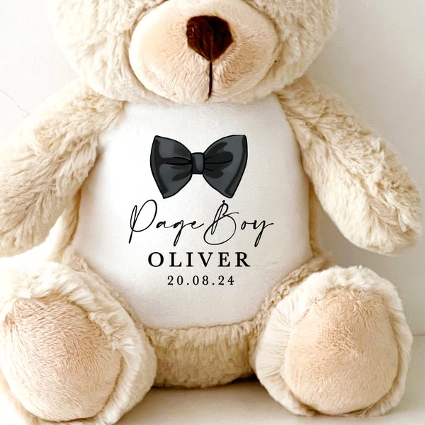 Page Boy Personalised Teddy Gift, Gifts for Page Boys, Page Boy Proposal Gift, Will you be my Page Boy? Dog Page Boy Teddy Proposal Keepsake