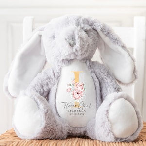Conejito personalizado de la niña de las flores, regalos para las niñas de las flores, regalo de propuesta de la niña de las flores, ¿serás mi niña de las flores? Gracias regalo de niña de las flores