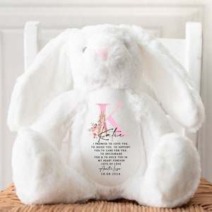 God Daughter Gift Bunny Teddy Christening, Personalised Gifts for God Daughter, Gifts for God Son, Christening Gifts, Baptism Gift Keepsake