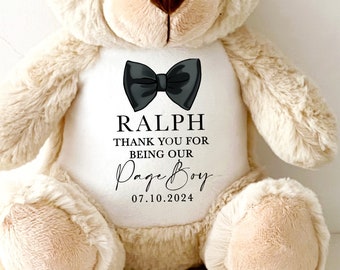 Page Boy Personalised Teddy Gift, Gifts for Page Boys, Page Boy Thank You Gift, Thank you for being our Page Boy, Page Boy Proposal Keepsake