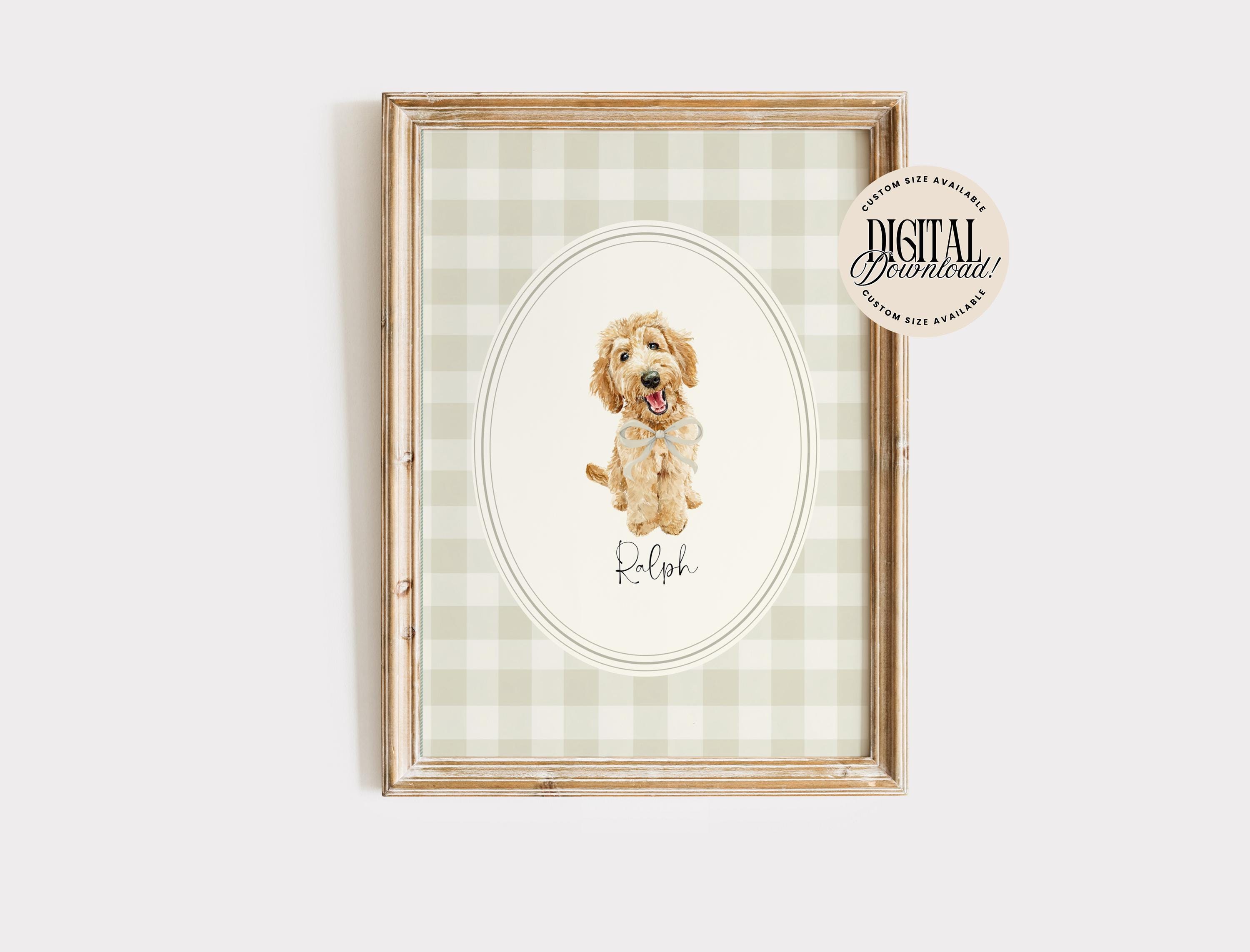 Dog Nursery Print, Vintage Dog Pet Portrait Wall Art for Baby Boy, Girl, or Neutral Nursery, Vintage Dog Baby Shower Gift, Dog Nursery Decor