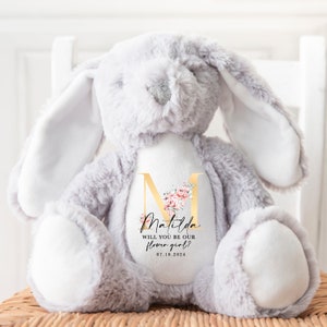 Regalo de peluche personalizado de la niña de las flores, regalos para las niñas de las flores, regalo de propuesta de la niña de las flores, ¿serás mi niña de las flores? Propuesta de niña de las flores