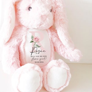 Regalo de niña de flores, ¿Serás nuestra niña de flores, conejito de niña de flores, ideas de regalos para niñas de flores, regalo de niña de flores de peluche para niñas?