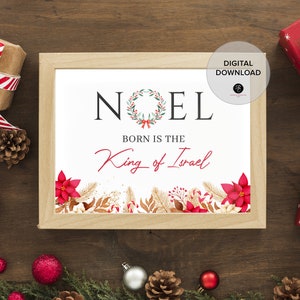 Christmas Festive Home Decorations, Cute Holiday Card for Download, Digital Print Gift for Parents, Watercolor Xmas Print, Noel printable