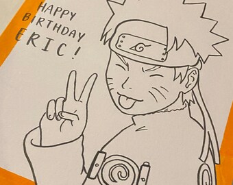 naruto birthday card etsy