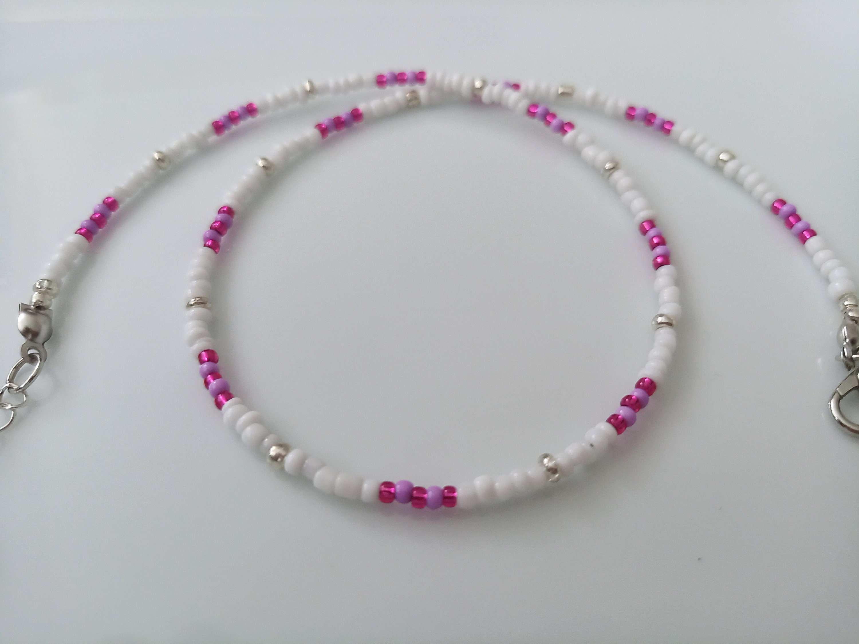 thumbnail image 2 of Small Micro 3mm Seed Bead White Pearl Necklace, Women's Tiny Round Sterling Silver Everyday Handmade Modern Beaded Minimalist Choker Jewelry 2 of 9