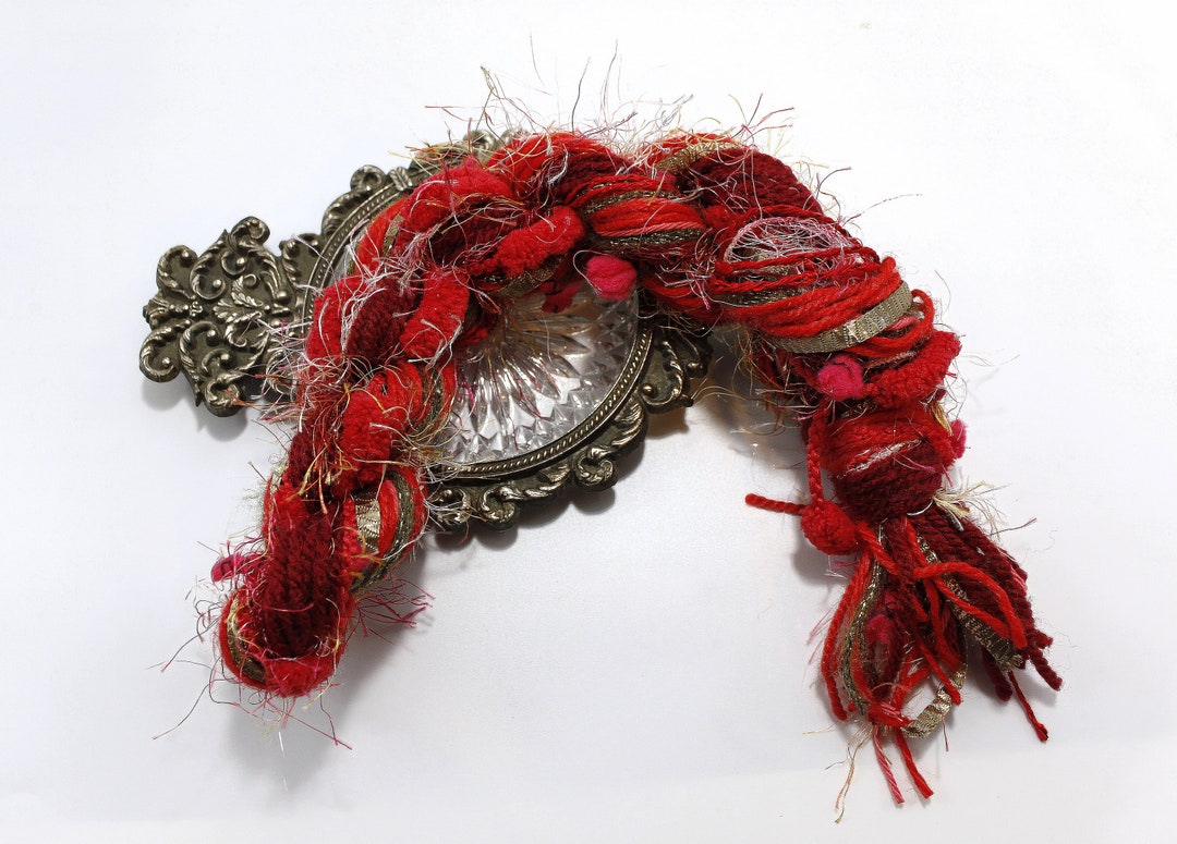 Red Textured Wool, Special Embellishment Thread, - Etsy