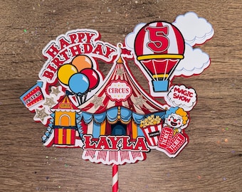 Circus theme cake topper , carnival cake topper , circus birthday , circus party ideas , circus cake , circus theme , carnival birthday idea