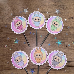 Cute monster cupcake toppers , bubu cupcake toppers , labu cupcake toppers , bubu birthday ideas , girl birthday themes , cute labu party