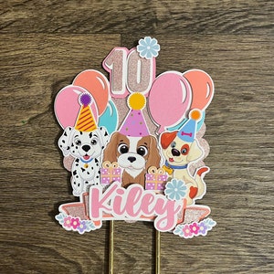 Puppy Lover Cake Topper , Dog lover cake topper , glitter cake topper , doggy cake topper , cute dog cake topper , birthday cake topper