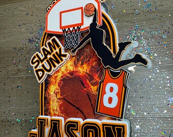 basketball theme cake topper , basketball birthday , slam dunk cake topper,  basketball party ideas , basketball