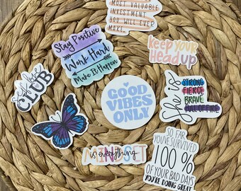 Positive sticker pack, positive quote stickers