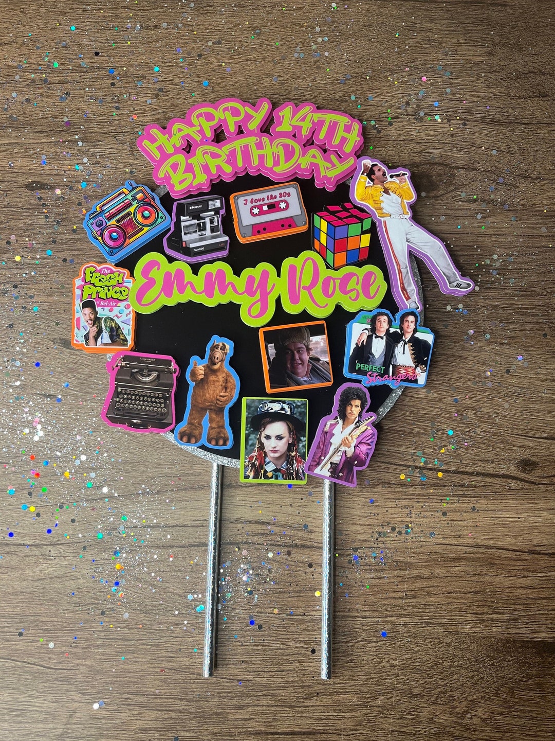 80s Theme Cake Topper Birthday Cake Topper 80s Era 80s - Etsy