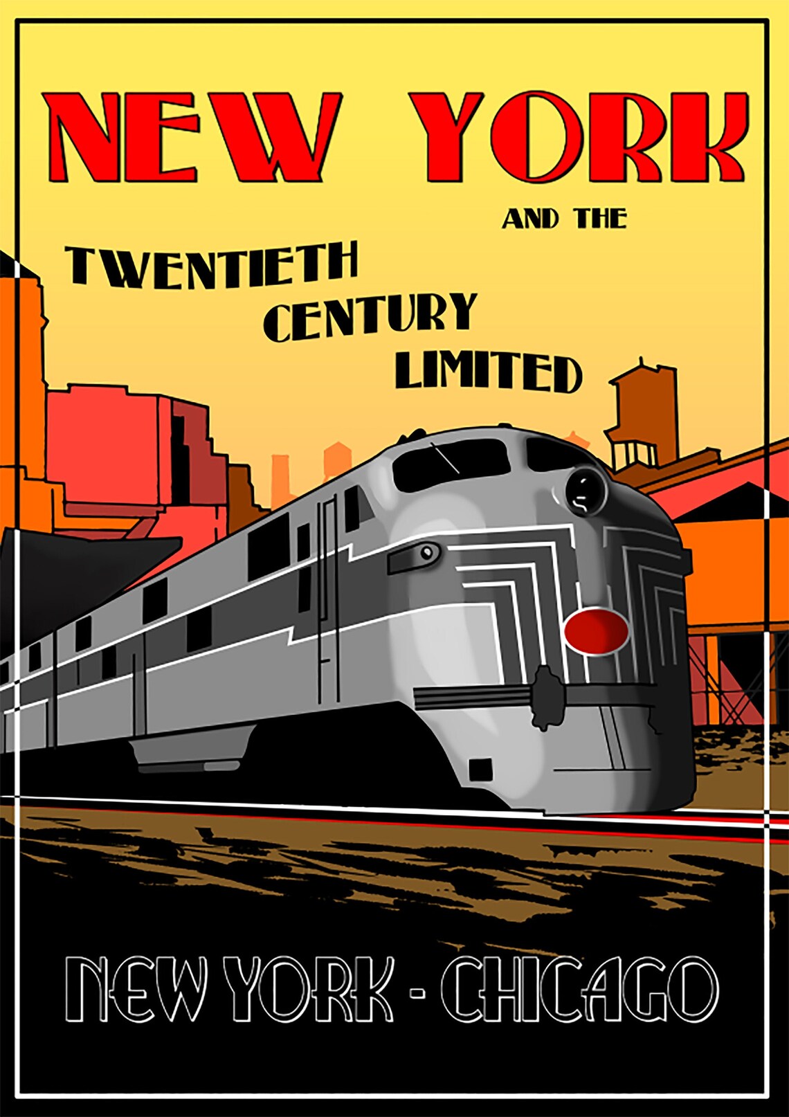 20th Century Limited Travel Poster | Etsy