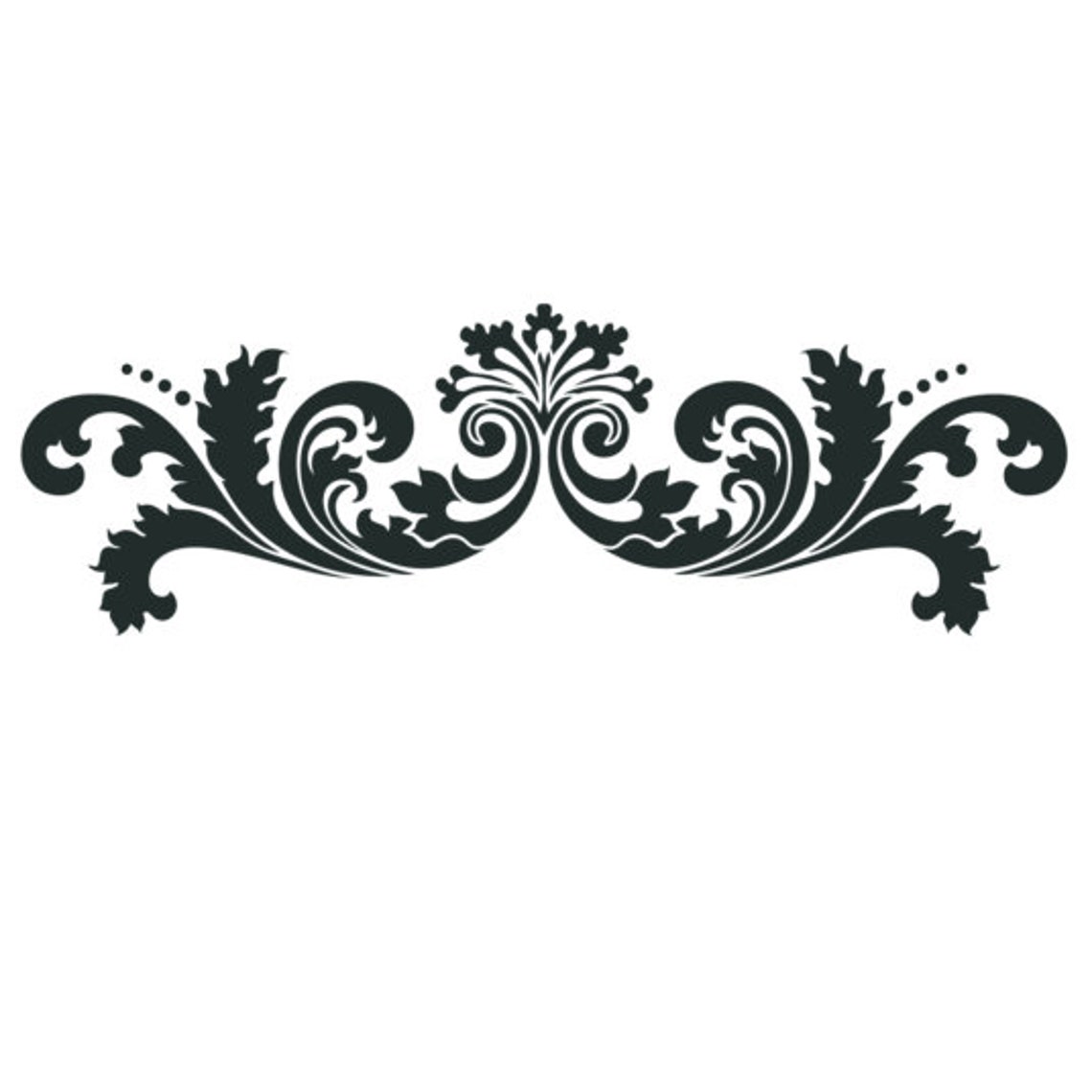 Leafy Scroll Vertical Stencil Motif 14x6 Stencil DIY Etsy