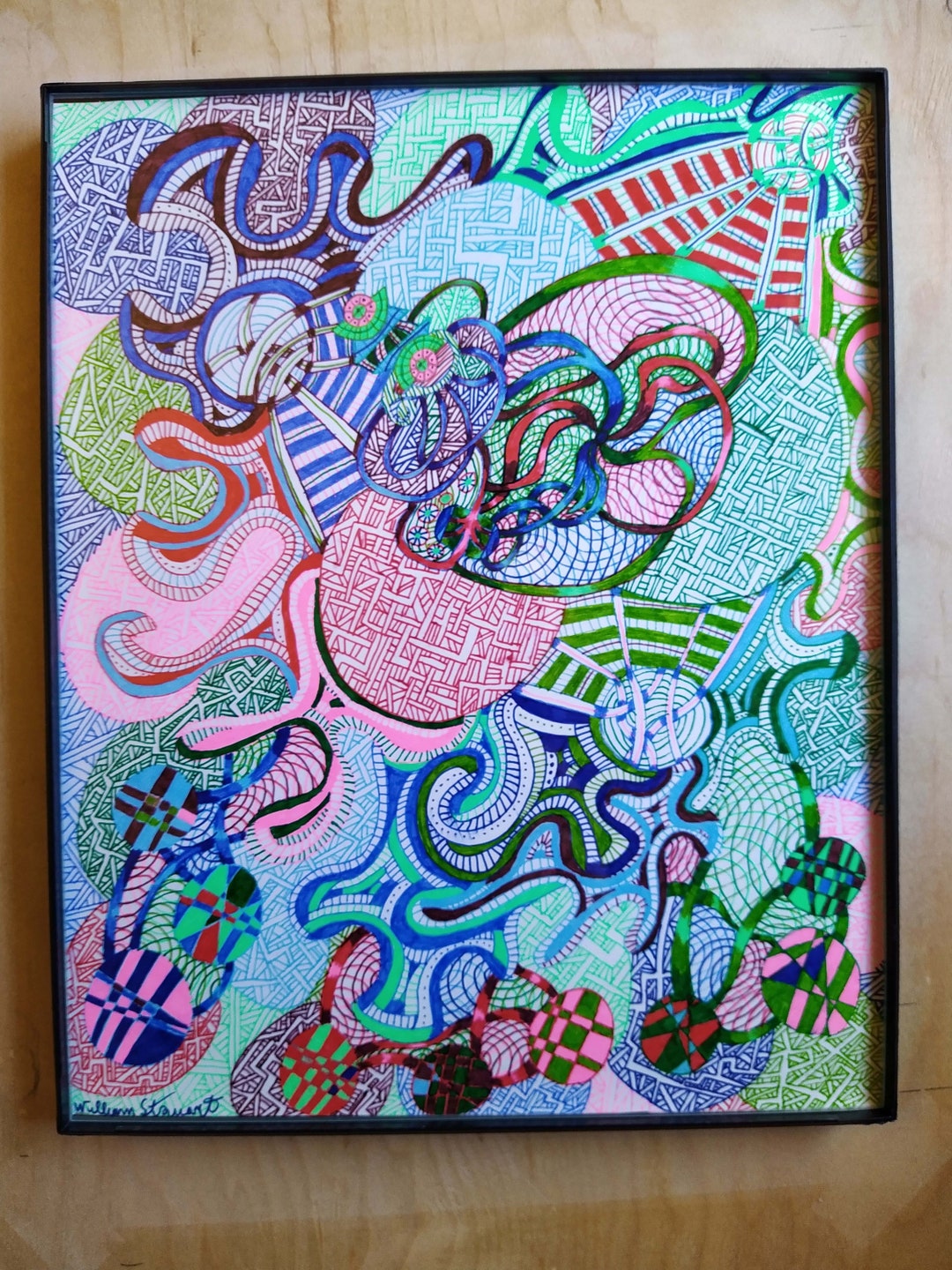 Original Ink Art Triple Helix Abstract Rollerball Ink Drawing 8x10 Etsy