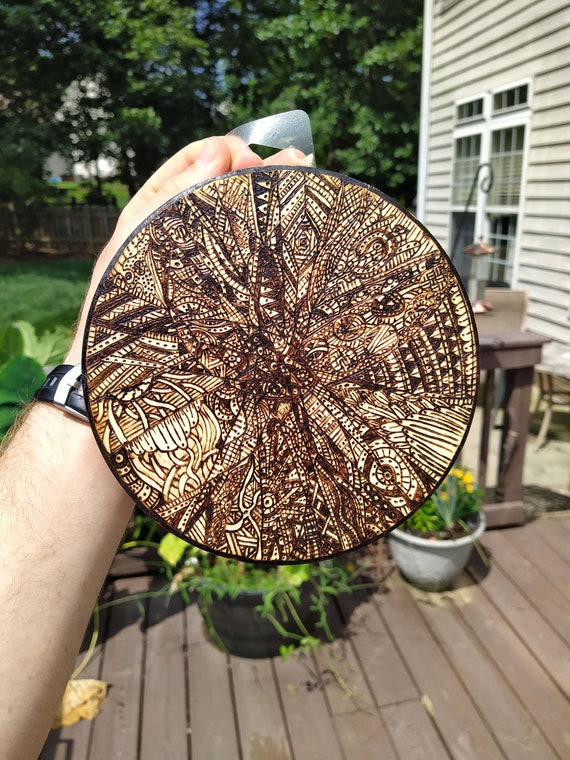 Original Wood Burning Art Fracture Abstract Pyrography Etsy