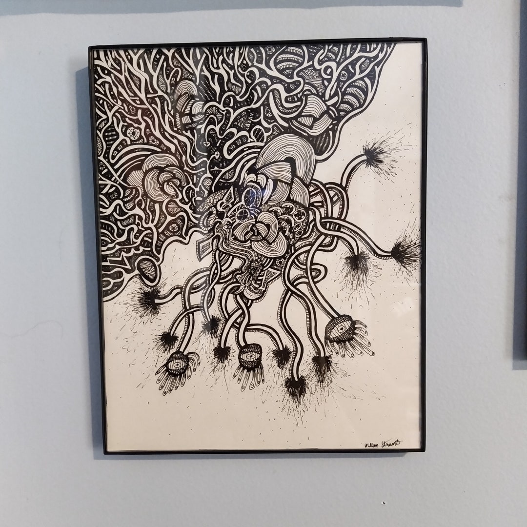 Original Ink Art Tendril Abstract Ink Art 8x10 Inches Etsy