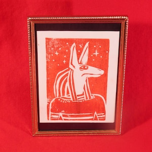 Anubis Linocut Art Print