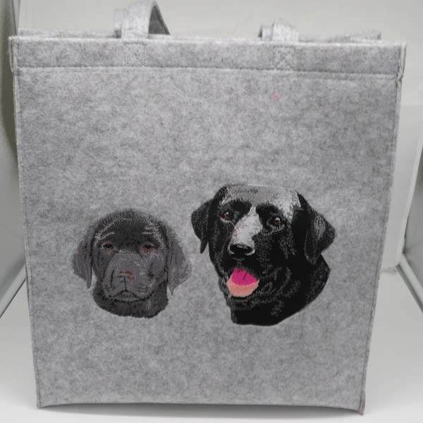 Labrador schwarz, Filztasche, Shopper