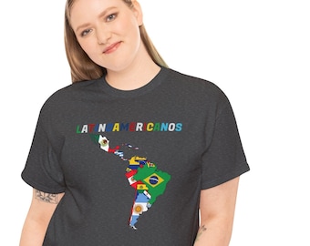 LATINOAMERICANOS ! Latin American countries and their flags Unisex Heavy Cotton Tee