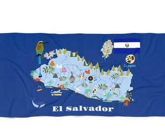 El Salvador, my country Beach Towel Blue