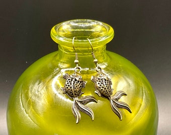 Koi fish brass  Dangle Earrings
