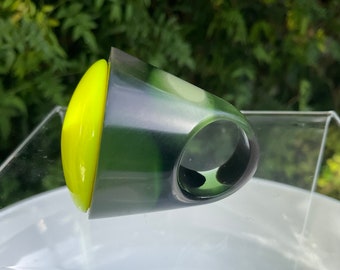 Unique Statement Ring Sobral style or actual, Green Yellow large