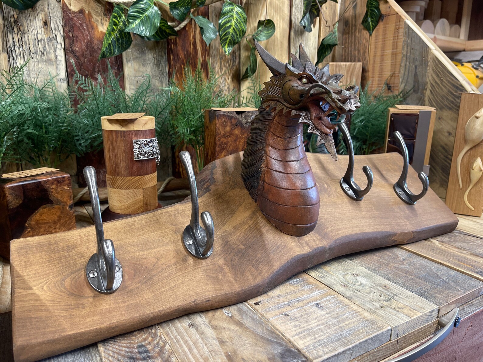 Beautiful Dragons Head With 4 Cast Iron Coat Hangers. Mounted Etsy