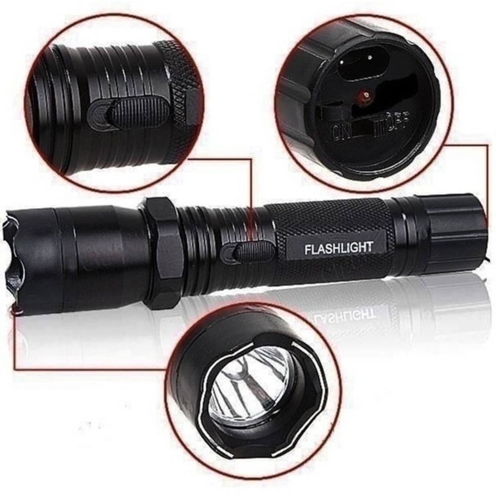 Flashlight with electric shock for emergency services and Etsy