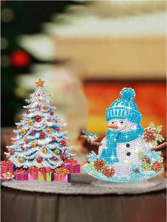 Kit Broderie Diamant Couronne De Noël 25x25 Cm - DIY 5D, Décoration à Suspendre, Activité Créative