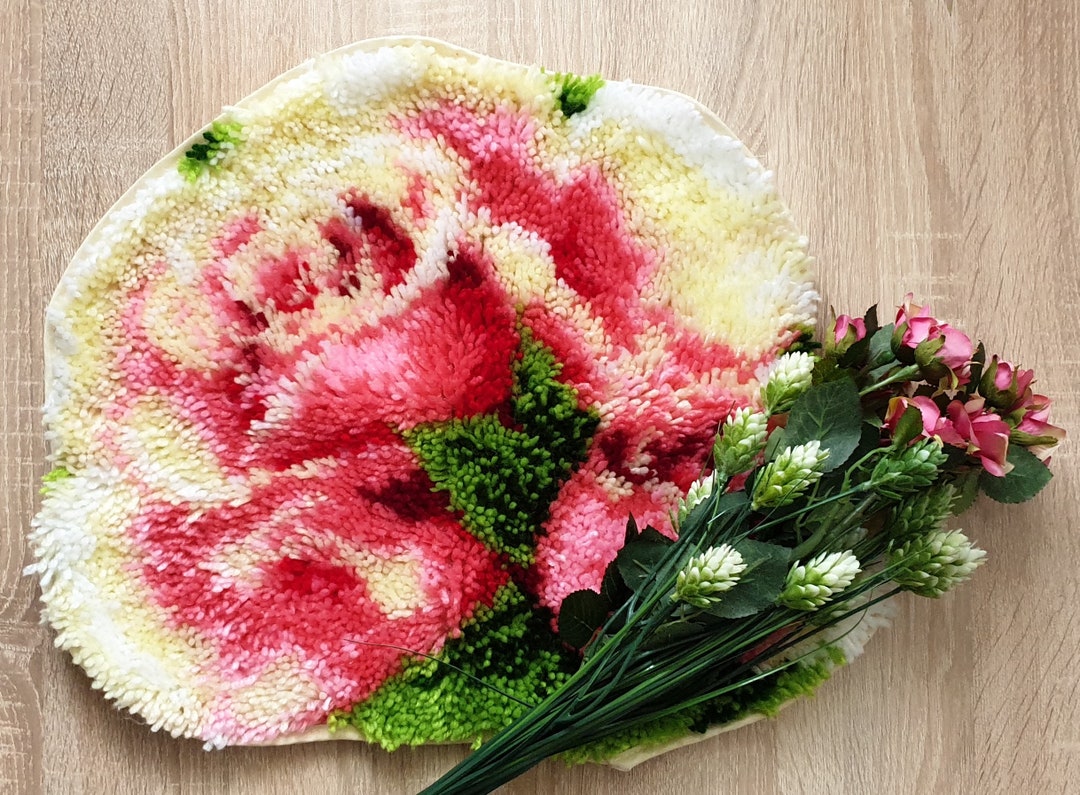 Embroidery Bohemian Floral Latch Hook Rug.hand-tufted Rose Rug Suitable ...