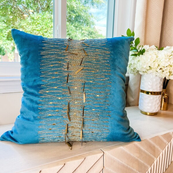Teal Velvet Pillows Etsy